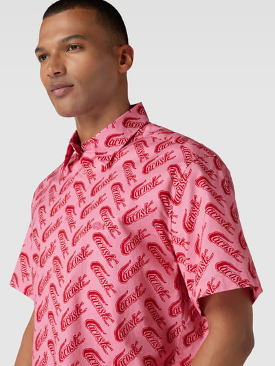 Lacoste Freizeithemd mit Label-Print Pink 3