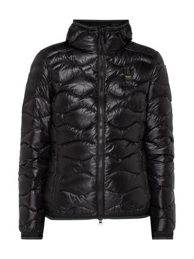 Blauer Usa Steppjacke mit Kapuze Black 2