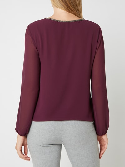 s.Oliver BLACK LABEL Blusenshirt aus Chiffon mit Zierperlen Aubergine 5