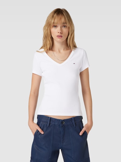 Tommy Jeans T-shirt met labeldetail Wit - 4