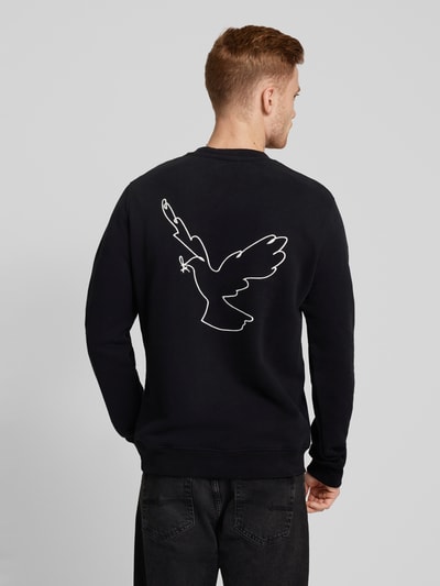 Armedangels Sweatshirt met motiefstitching, model 'BAARO NESTLING' Zwart - 5