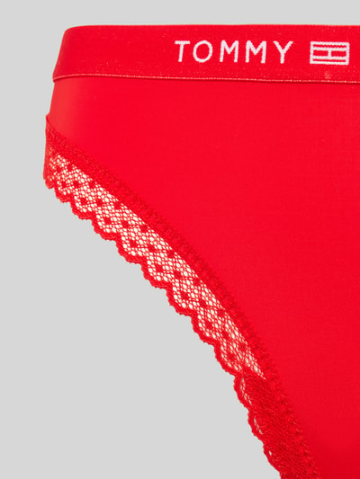 TOMMY HILFIGER String mit Spitzenbesatz Rot 2