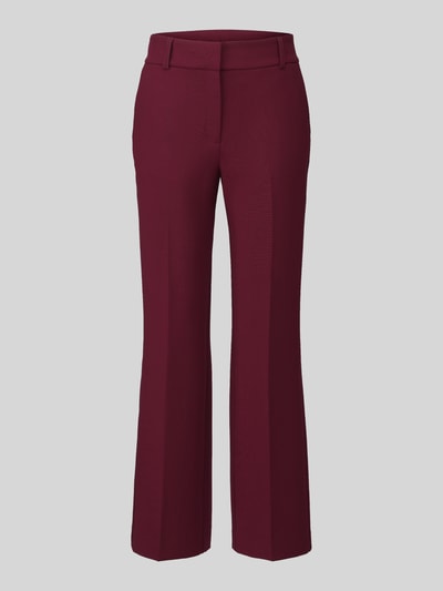 Produktfoto, rechte broek in donker bordeauxrood met gladde textuur, Weite Hose aus Viskose-Mix Modell 'RITA' van Selected, Dames Weite broek