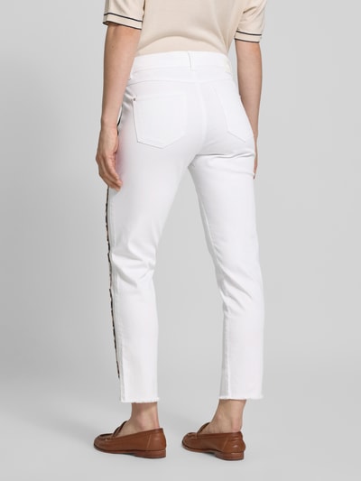 Angels Spodnie o kroju slim fit z wypustkami w kontrastowym kolorze model ‘Ornella’ Biały 5