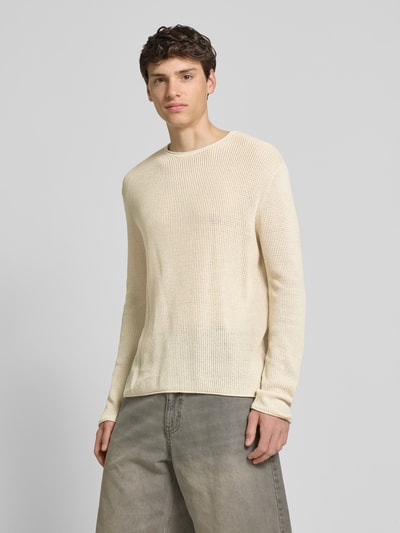 REVIEW Strickpullover mit Rundhalsausschnitt Ecru 4