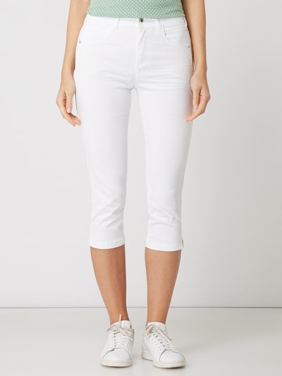 Tom Tailor High Waist Slim Fit Caprijeans mit Stretch-Anteil Modell 'Kate' Weiss 4