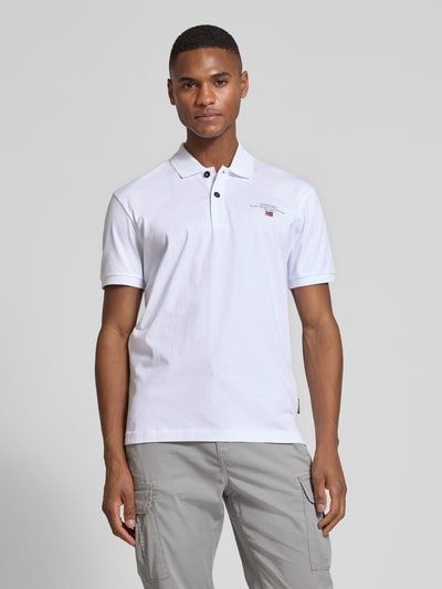 Napapijri Regular Fit Poloshirt mit Label-Stitching Modell 'elbas' Offwhite 4