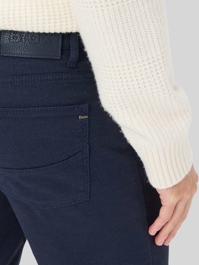 Brax Regular Fit Chino aus Baumwoll-Mix mit Viskose-Anteil Modell 'Wool Look Flex' Marine 3