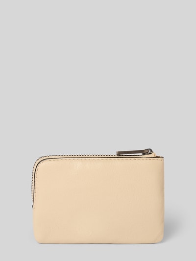 Produktfoto, Portemonnaie mit Logo-Prägung Modell 'Lena' von LIEBESKIND BERLIN in Beige mit Reißverschluss, glatte Lederstruktur, Steckfächer innen.