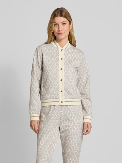 JOOP! Sweatjack met opstaande kraag en knoopsluiting Offwhite - 4