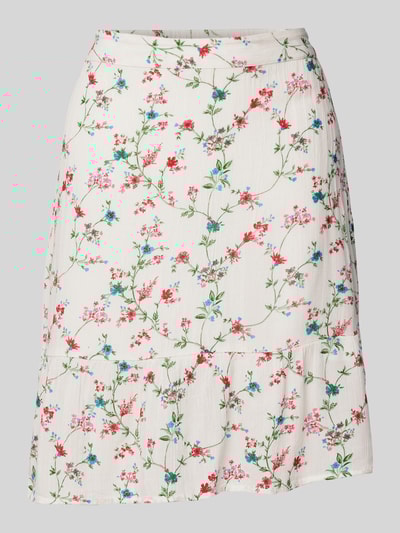 Pieces Regular Fit Mini-Rock aus reiner Viskose Modell 'FYA' Weiss 2