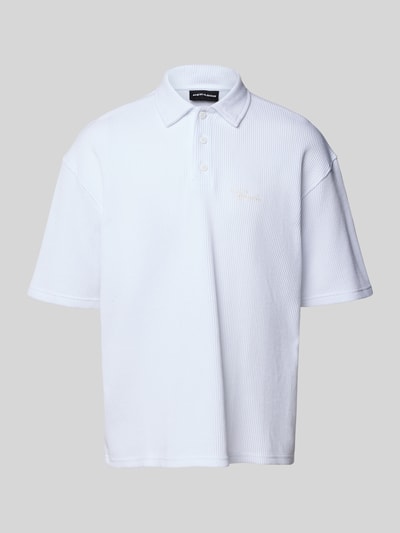 Pegador Koszulka polo o pudełkowym kroju z fakturowanym wzorem model ‘Signar’ Biały 2