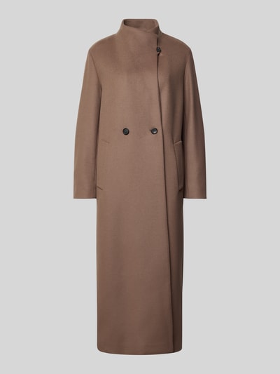 Windsor Mantel aus Schurwolle-Mix mit Stehkragen Mud 2