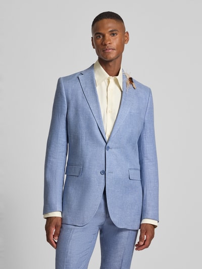 CG - Club of Gents Regular fit pak van linnenmix, model 'Marzotto' Lichtblauw gemêleerd - 4