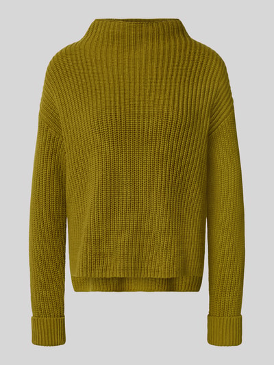 Produktfoto, Relaxed Fit Pullover aus Baumwoll-Mix Modell 'SELMA' von Selected in Olivgrün, grobe Strickstruktur, Damen Pullover
