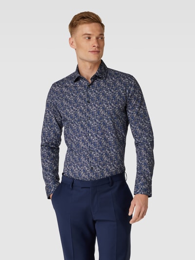 Seidensticker Super SF Super Slim Fit Business-Hemd mit floralem Muster Mittelgrau 4