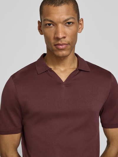 CINQUE Regular Fit Poloshirt mit V-Ausschnitt Modell 'BOLL' Pflaume 3