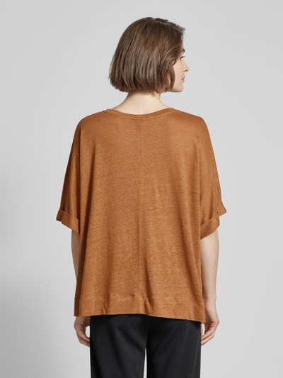 Stefanel Oversized T-Shirt mit Rundhalsausschnitt Mittelbraun 5