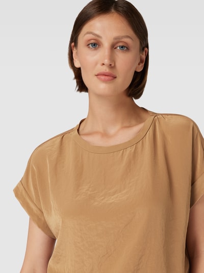 Luisa Cerano Blusenshirt mit fixierten Ärmelaufschlägen Camel 3