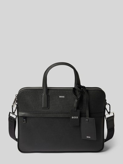 BOSS Handtasche mit Label-Print Modell 'Zair_Double Doc Case' Black 2