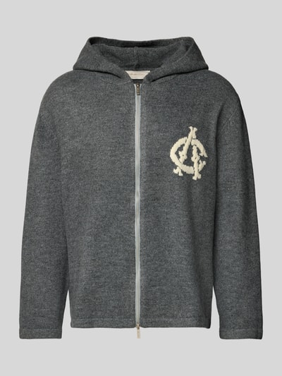 ANOTHER COTTON LAB Strickjacke mit Kapuze Hellgrau 2