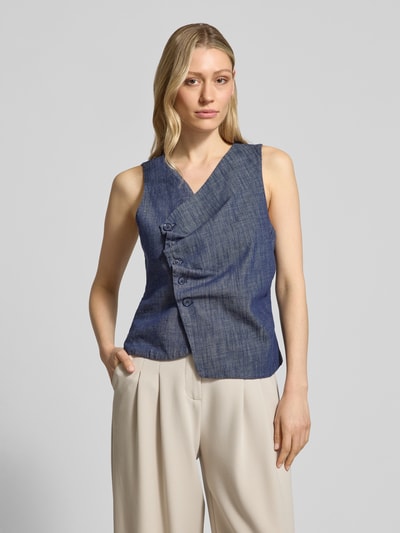 My Essential Wardrobe Bodywarmer met V-hals model 'DAZZIE' Donkerblauw - 4