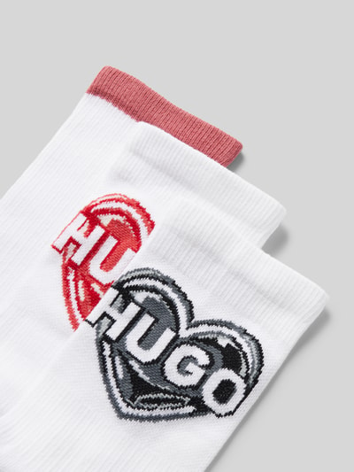 HUGO Socken mit Label-Print im 3er-Pack Weiss 2