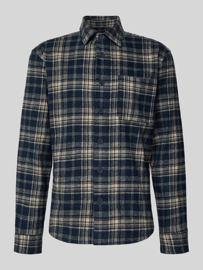 MCNEAL Relaxed fit vrijetijdsoverhemd van flanel met kentkraag Donkerblauw - 2