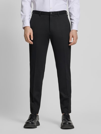 Męskimodel nosi Extra Slim Fit Anzug in unifarbenem Design od Roy Robson, mieszanka wiskozy z dodatkiem streczu, kanty, wpuszczane kieszenie, jednokolorowy, Ganzkörperansicht von vorne.