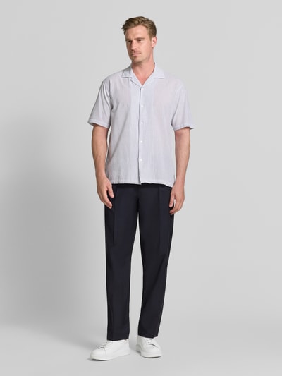 JOOP! COLLECTION Spodnie o kroju loose fit z kantami model 'Lexter' Granatowy 1