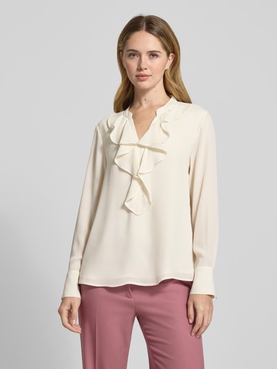 comma Regular Fit Bluse mit Volants Modell 'PROTECT' Offwhite 4