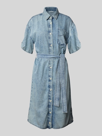 Mustang Knielanges Kleid mit Knopfleiste Modell 'Camilla' Hellblau 2