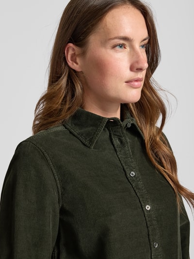 Gant Cordbluse mit Knopfleiste Dunkelgruen 3