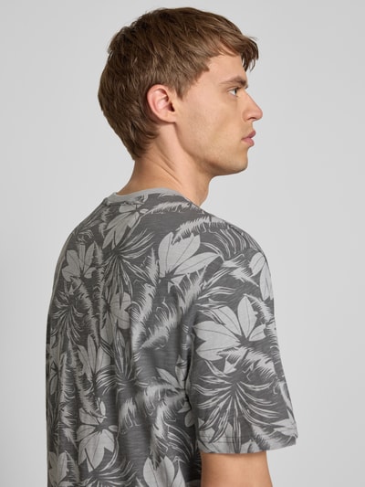 Only & Sons T-Shirt mit geripptem Rundhalsausschnitt Modell 'PERRY' Anthrazit 3