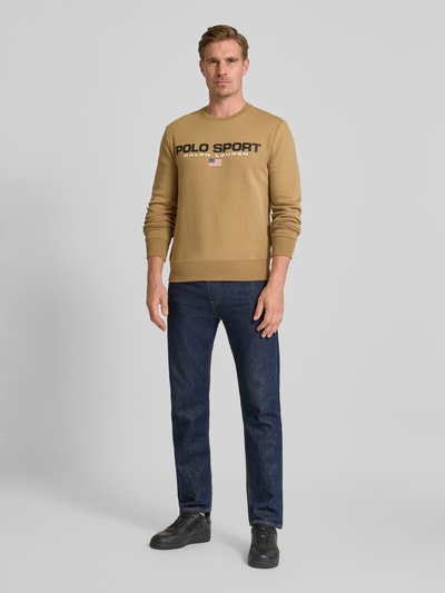 Polo Ralph Lauren Sweatshirt mit Label-Print Khaki 1