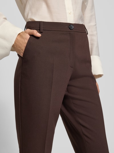 MORE & MORE Stoffen broek met Franse steekzakken Chocoladebruin - 3