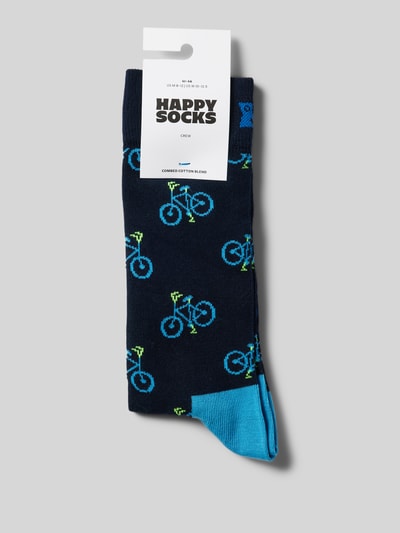 Happy Socks Socken mit Motiv-Stitching Modell 'Bike' Marine 3