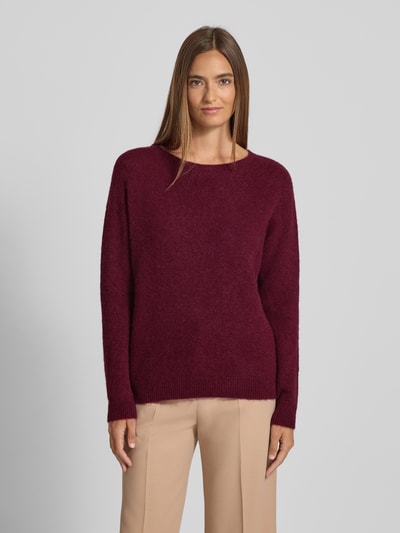 Rich & Royal Strickpullover mit gerippten Abschlüssen Bordeaux 4