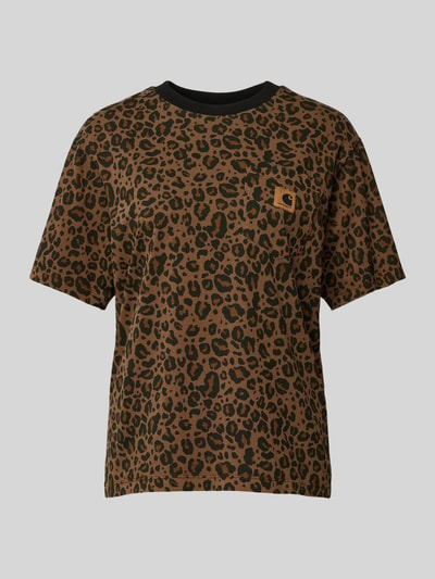 Carhartt Work In Progress T-Shirt mit Logo-Patch Modell 'LEO' Camel 2