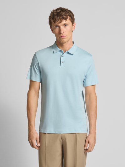 CK Calvin Klein Relaxed Fit Poloshirt mit Logo-Stitching Modell 'SUPIMA' Hellblau 4