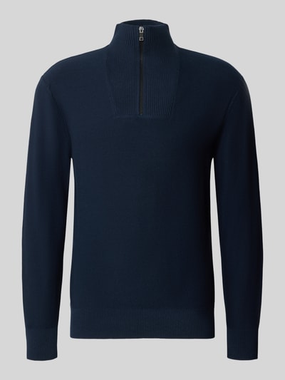 Tom Tailor Denim Troyer z czystej bawełny z detalem z zamkiem błyskawicznym Granatowy 1