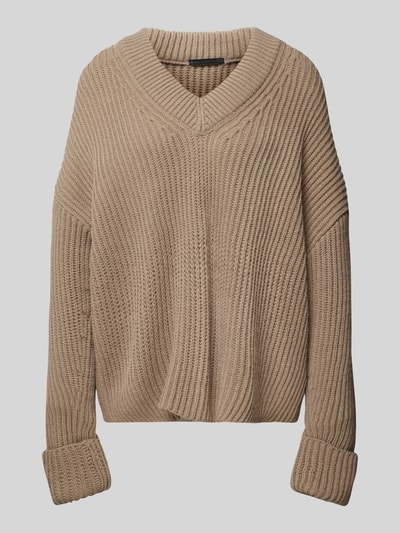 Drykorn Strickpullover mit V-Ausschnitt Modell 'DANILIO' Beige 2