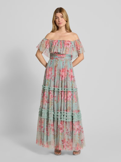 Lace & Beads Sukienka wieczorowa z prostokątnym dekoltem Jasnoniebieski 4