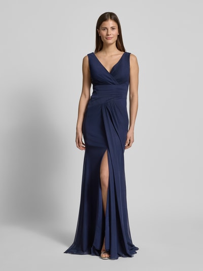 TROYDEN COLLECTION Abendkleid mit Taillenband Dunkelblau 4