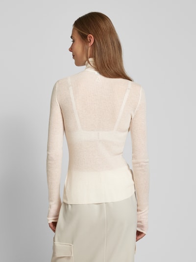 Patrizia Pepe Strickpullover mit Rollkragen Modell 'MAGLIA ESSENTIAL' Offwhite 5