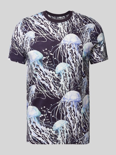 MCNEAL T-shirt met all-over motief Donkerblauw - 2