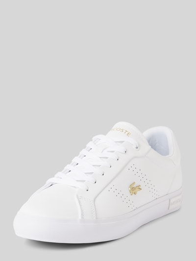 Lacoste Leren sneaker met logo-applicatie, model 'POWERCOURT 2.0' Wit - 1