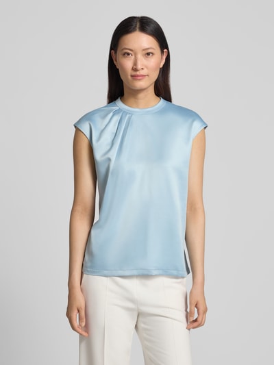 Jake*s Collection T-Shirt mit Drapierungen und Kappärmeln Bleu 4