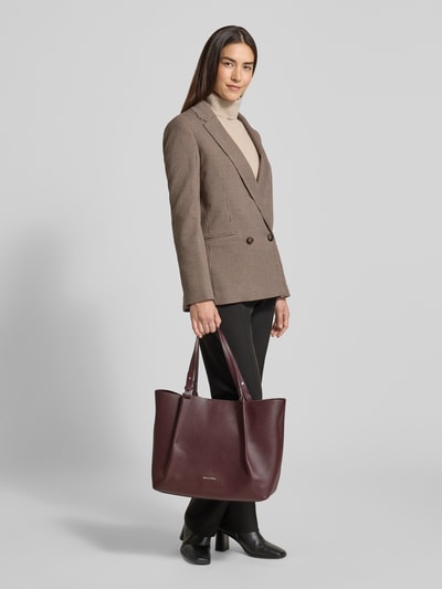 Marc O'Polo Shopper aus genarbtem Rindsleder Aubergine 1