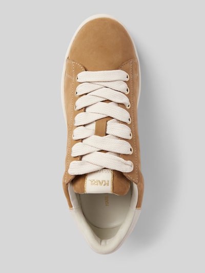 Karl Lagerfeld Ledersneaker mit Label-Print Modell 'KAPRI' Beige 3